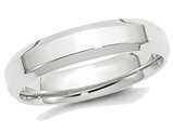 Men's Platinum with Beveled Edge 5mm Polished Wedding Band Ring